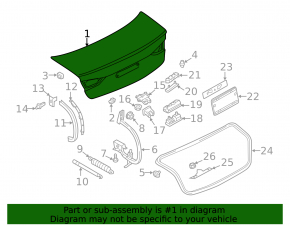Крышка багажника Audi A3 8V 15-20 4d черный LY9T