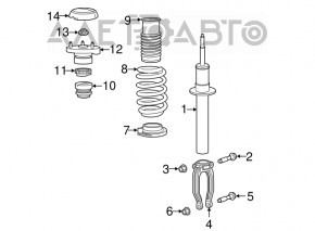 Пружина передняя левая Dodge Challenger 09-23 rwd