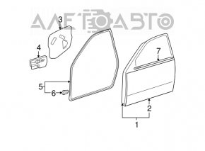 Уплотнитель двери передней левой Lexus IS250 IS300 IS350 06-14