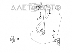 Водительский ремень безопасности Lexus GS300 GS350 GS430 GS450h 06-09 бежевый, тип 1