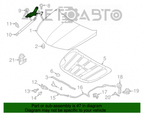 Петля капота правая Hyundai Azera 12-17