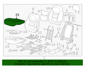 Водительское сидение Chevrolet Volt 16- без airbag, ткань черн