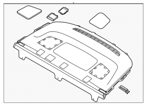 Полка задняя Kia K5 21-24 под сабвуфер, черная