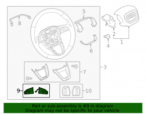Кнопки управления на руле Audi Q7 16-19