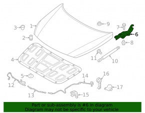 Петля капота левая Hyundai Sonata 15-19