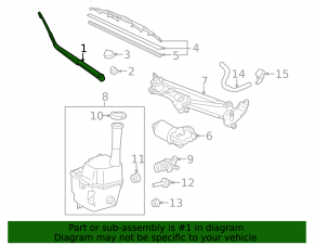 Поводок дворника правый Toyota Sienna 04-10