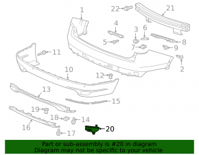 Reflector bara spate stânga pentru Honda Pilot 19-22
