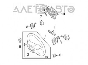 Кнопки управления на руле Lexus RX400h 06-09 черные, тип 2, сломано крепление