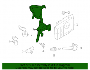 Кронштейн блока ECU компьютера двигателя Subaru Outback 15-19