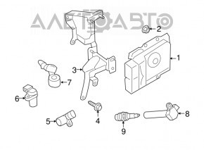 Кронштейн блока ECU компьютера двигателя Subaru Outback 15-19