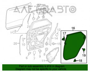 Уплотнитель двери задней левой Lexus RX350 RX450h 16-22