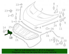 Замок капота Hyundai Veloster 12-17