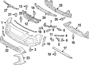 Бампер передний голый Subaru Outback 23-25