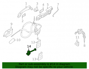 Ограничитель двери передней правой Nissan Murano z52 15-24