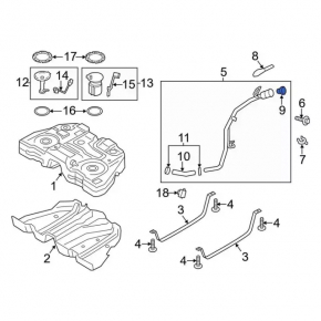 Заливная горловина топливного бака Lincoln MKZ 13-20 2.0T, 3.7