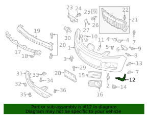 Брызговик переднего бампера правый Mazda CX-7 06-09