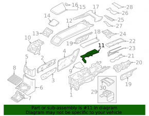 Накладка центральной консоли верхняя Volvo XC90 16-25 T8, B5, B6, тип 1, черный глянец