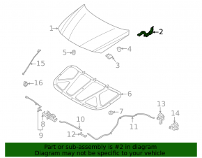 Петля капота правая Hyundai Elantra 21-23