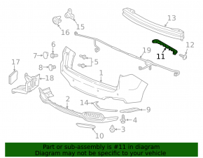 Крепление заднего бампера левое Acura RDX 13-18 2013-15, 2016-18