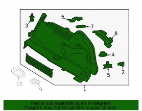 Обшивка арки правая Audi A4 B9 18-25 черная
