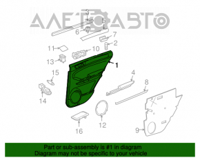 Обшивка двери карточка задняя правая Mercedes W164 ML