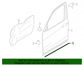 Уплотнитель двери нижний передний левый BMW X1 E84 13-15