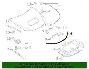 Уплотнитель капота передний Subaru Impreza WRX GH 08-14