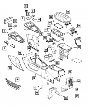 Накладка центральной консоли с дефлектором воздуховода Jeep Cherokee KL 19-21 черная, царапины, сломана ручка