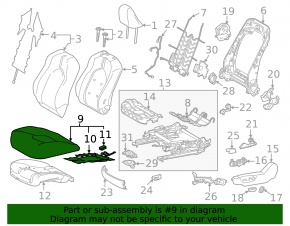 Водительское сидение Toyota Camry v70 18-19 без airbag, комбинированное черн