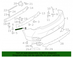 Suport bara spate stânga sus pentru Infiniti Q60 17-20
