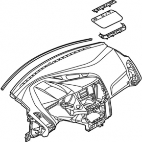 Торпедо передняя панель без AIRBAG Ford Focus mk3 11-14 дорест