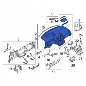 Торпедо передняя панель без AIRBAG Ford Focus mk3 11-14 дорест