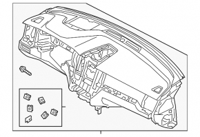 Торпедо передняя панель с AIRBAG Volvo XC60 18-26 черная без проекции
