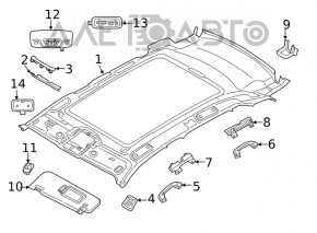 Обшивка потолка BMW X3 G01 18-24 черная, под панораму