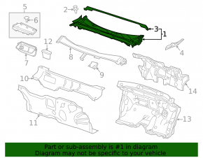 Решетка дворников пластик Chevrolet Impala 14-20