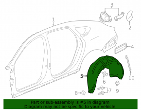 Подкрылок задний левый Chevrolet Impala 14-20