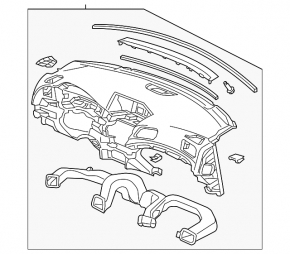 Торпедо передняя панель без AIRBAG Acura ILX 13-17 черн