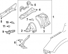 Suport lonjeron dreapta Subaru Forester 25-26