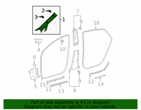 Накладка передней стойки верхняя правая Toyota Prius 20 04-06 серая