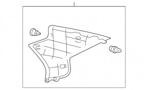 Накладка задней стойки левая Toyota Avalon серая 05-06