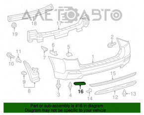 Отражатель заднего бампера правый Toyota Highlander 11-13