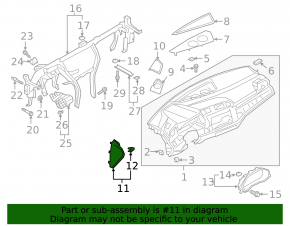 Накладка передней панели боковая правая Audi Q3 83A 19-25 черная