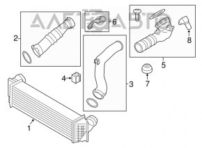 Интеркулер BMW 5 F10 11-16 3.0T, 2.0D, 3.0D