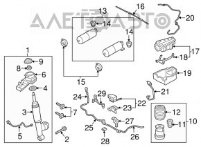 Butuc rupt pentru arcul pneumatic stânga spate Volvo XC90 16-26