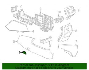 Ornament consolă centrală, lateral dreapta față jos Chevrolet Equinox EV 24-26, negru