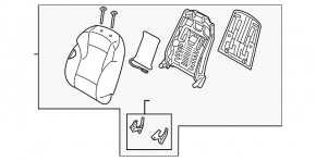 Водительское сидение Hyundai Sonata 11-11 с airbag, электро, комбинированное черн