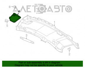 Козырек левый Fiat 500 12-19 серый, без крючка