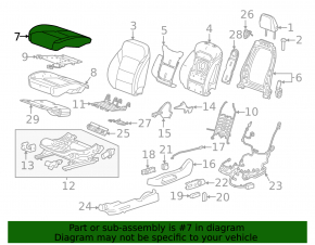 Водительское сидение Chevrolet Bolt EUV 22-23 с airbag, электрическое, подогрев, вентиляция, кожа темно-синяя