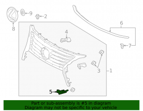 Clemă de fixare a grilei frontale Lexus RX450h 10-15