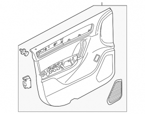 Capacul ușii, cartela frontală dreapta VW Touareg 11-14 piele bej